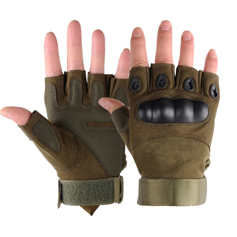 Hard Knuckle Fingerless Tactical Gloves (wrist Length)