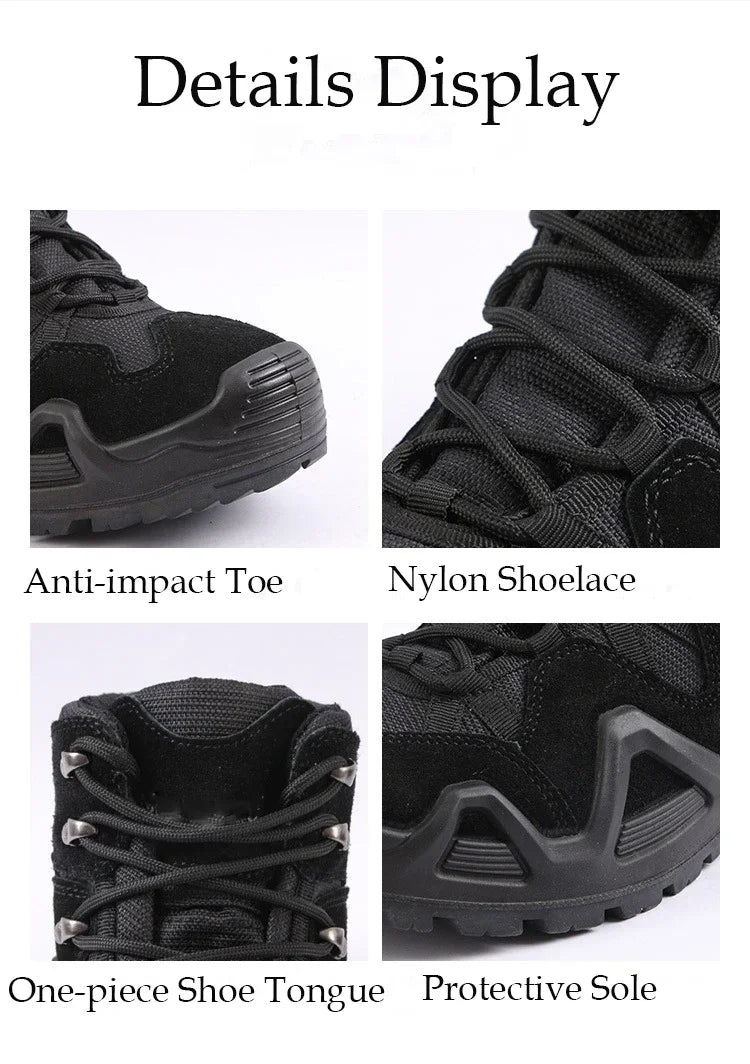 Men's Breathable Lace Up Tactical Hiking Boots