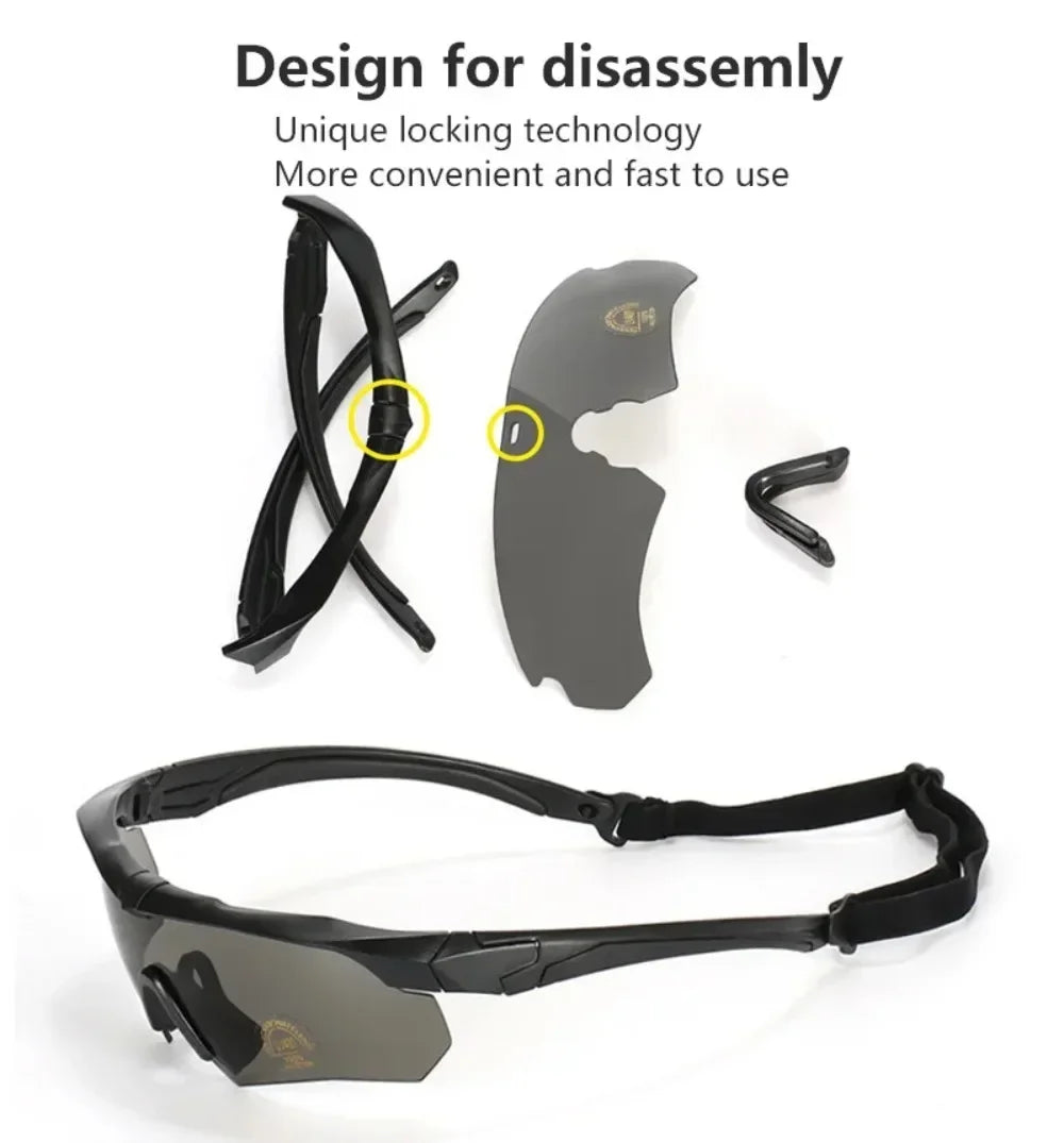 3 Lens Tactical Goggles Windproof Airsoft