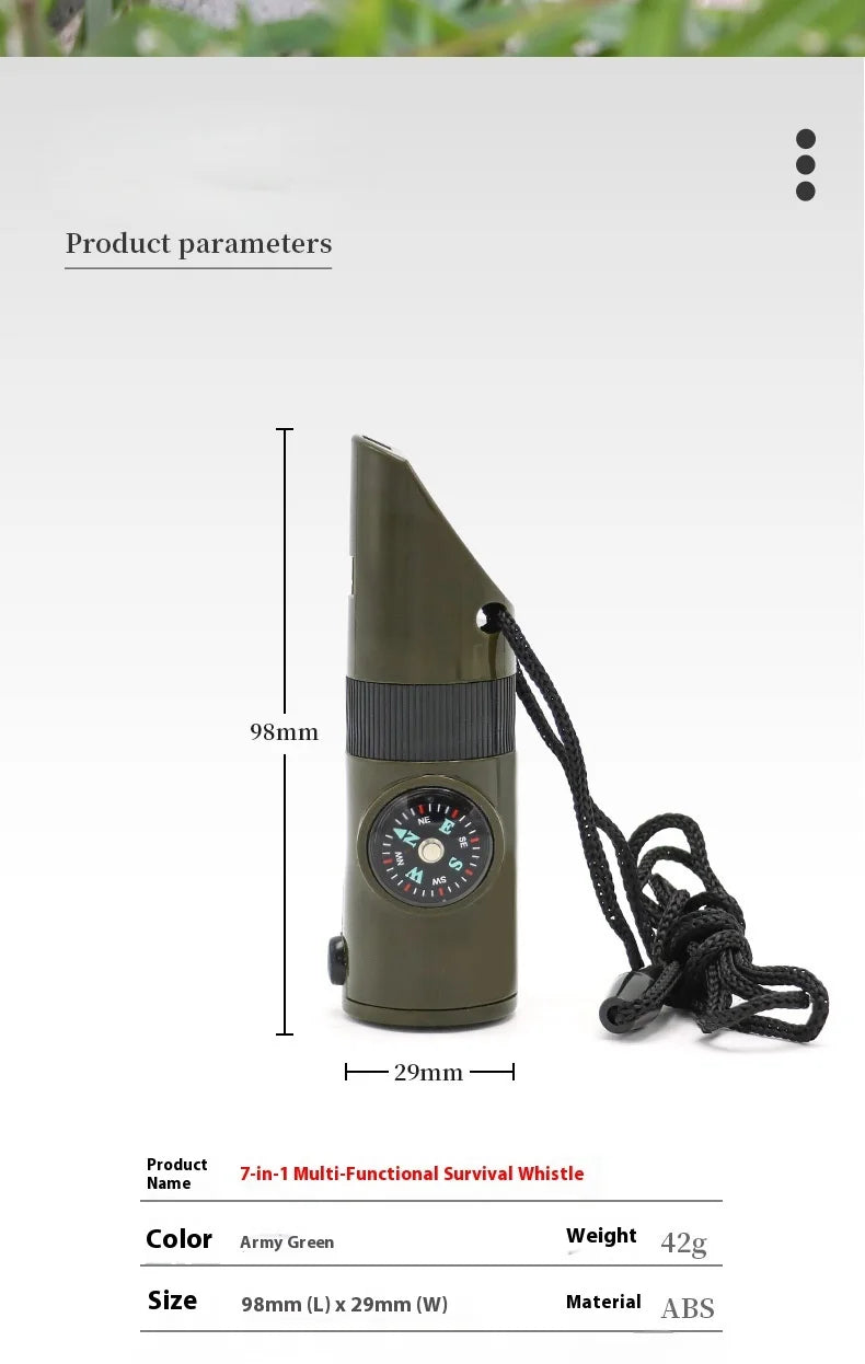 Emergency Whistle with LED Light & Compass