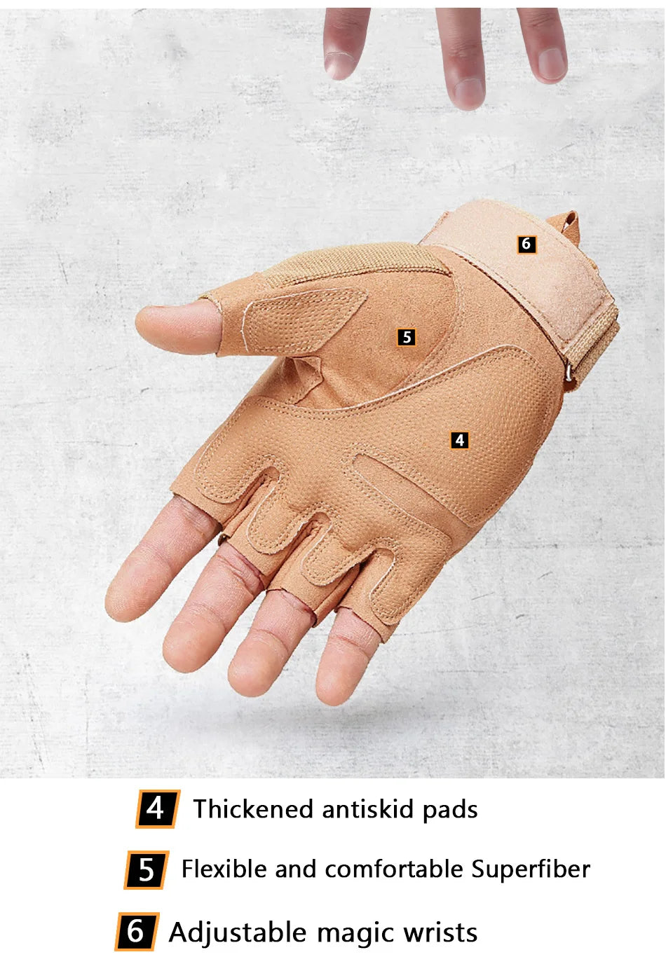 Hard Knuckle Fingerless Tactical Gloves (wrist Length)