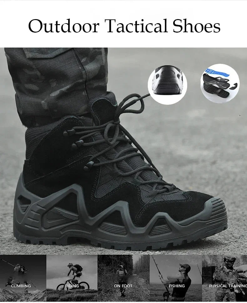 Men's Breathable Lace Up Tactical Hiking Boots