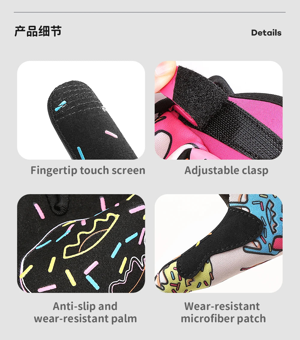 Parent Child Donut Cycling Gloves Full Finger