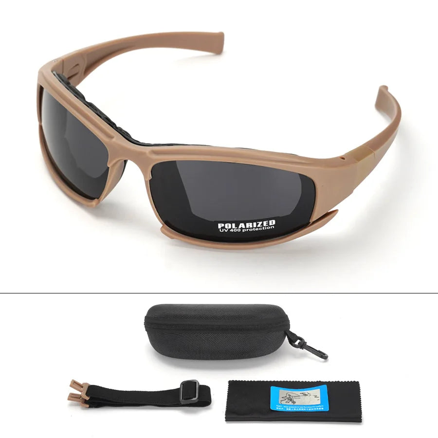 4 Lens Polarized Tactical Goggles