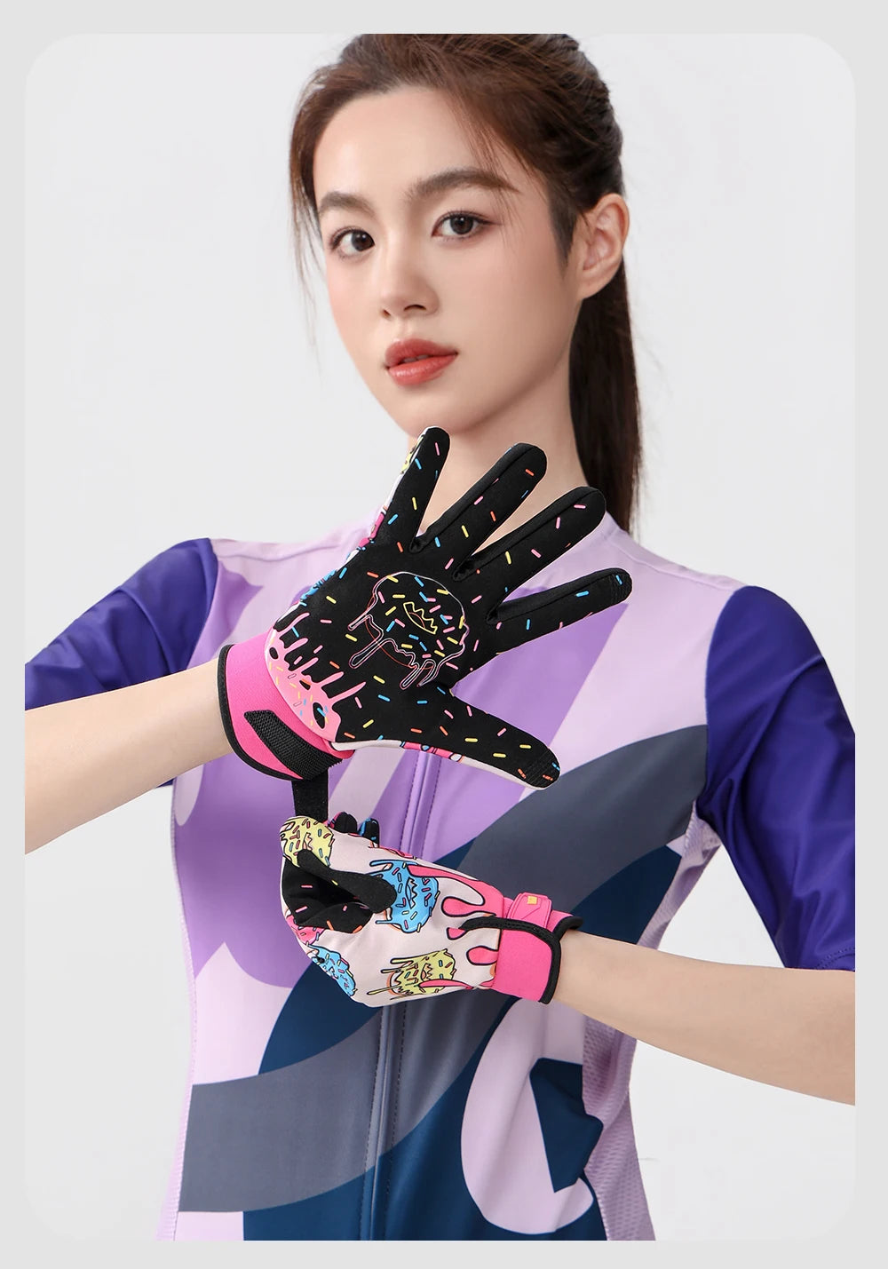 Parent Child Donut Cycling Gloves Full Finger