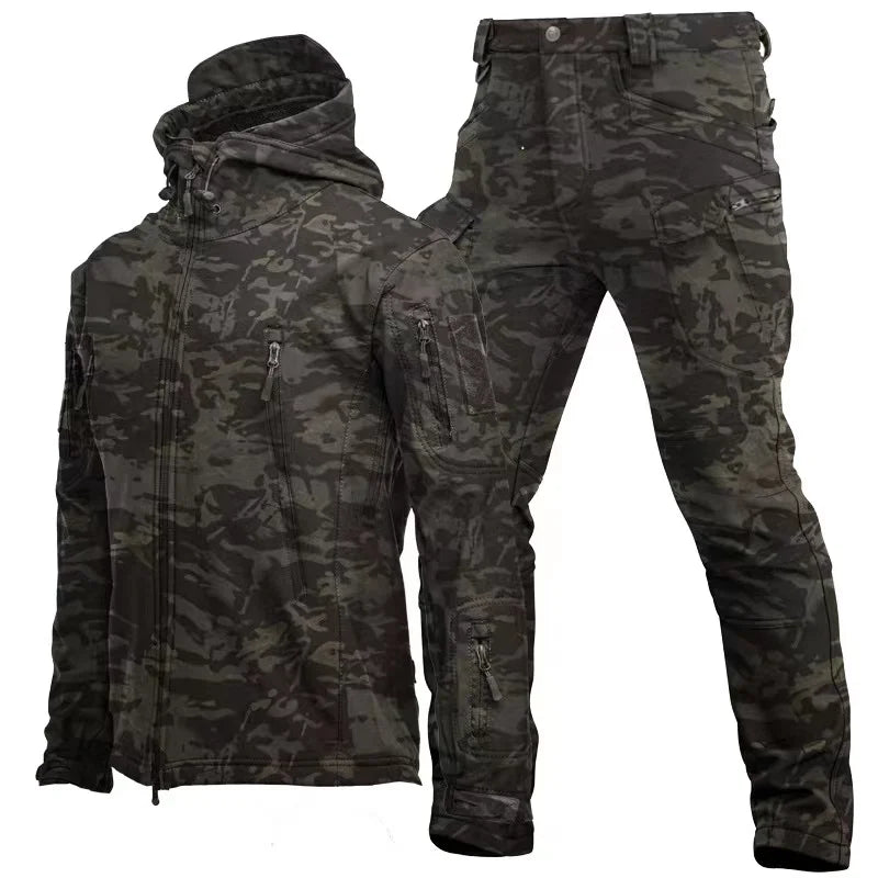 Men's Tactical Softshell Tracksuit, Fleece Lined