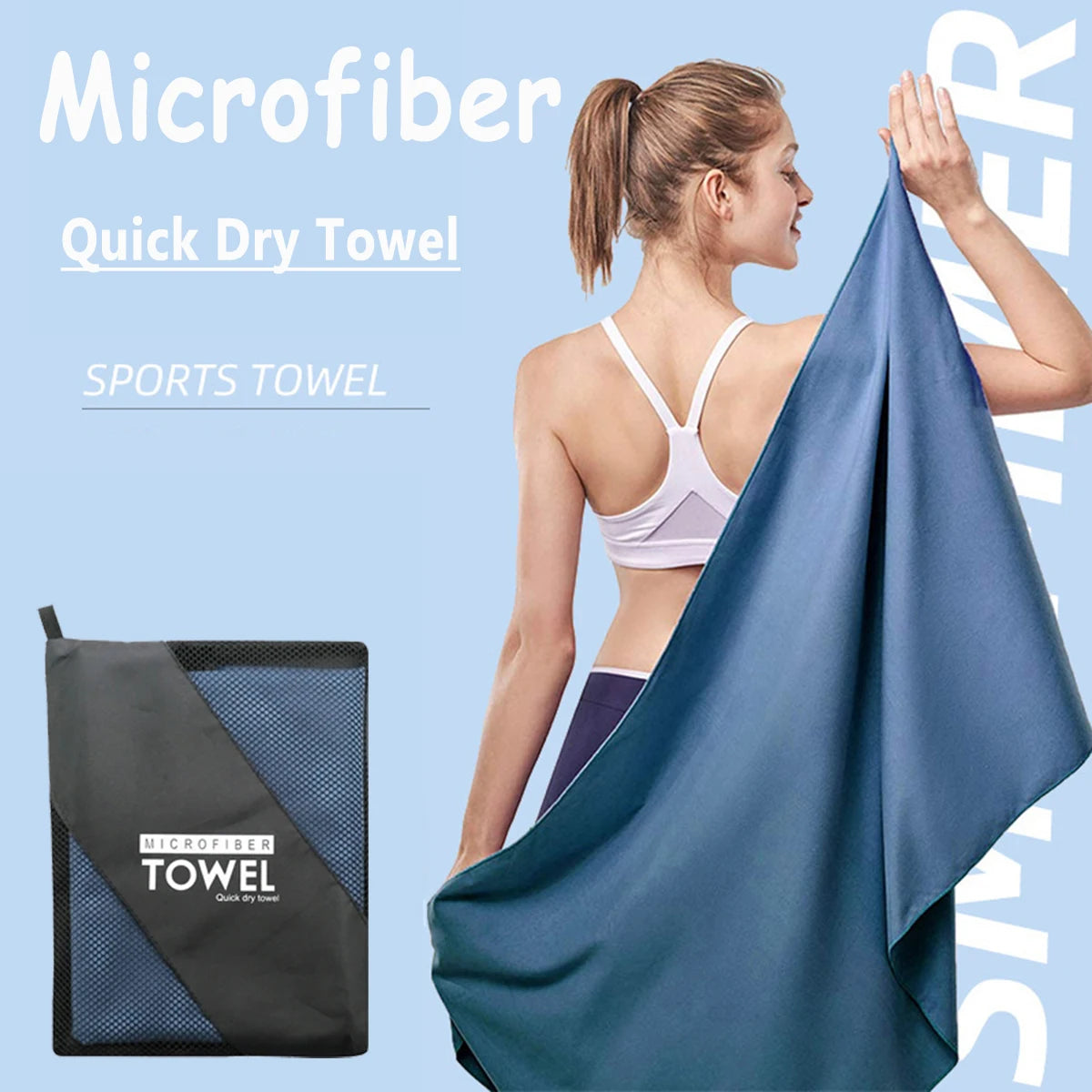 Quick Dry Microfiber Sports Towel 40×80 & 80×160 Cm