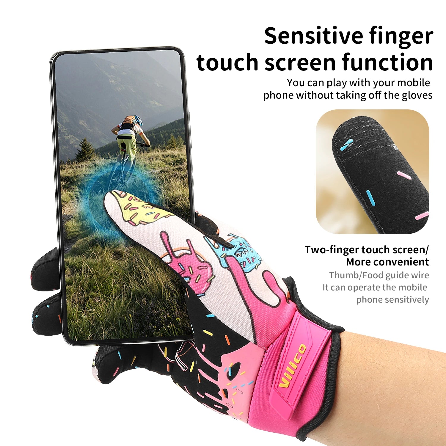 Parent Child Donut Cycling Gloves Full Finger