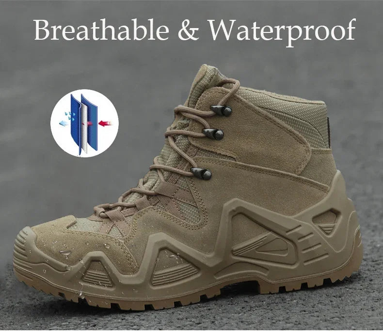 Men's Breathable Lace Up Tactical Hiking Boots