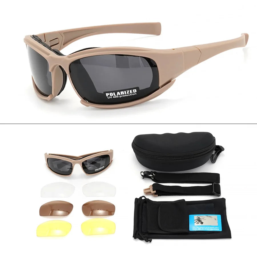 4 Lens Polarized Tactical Goggles
