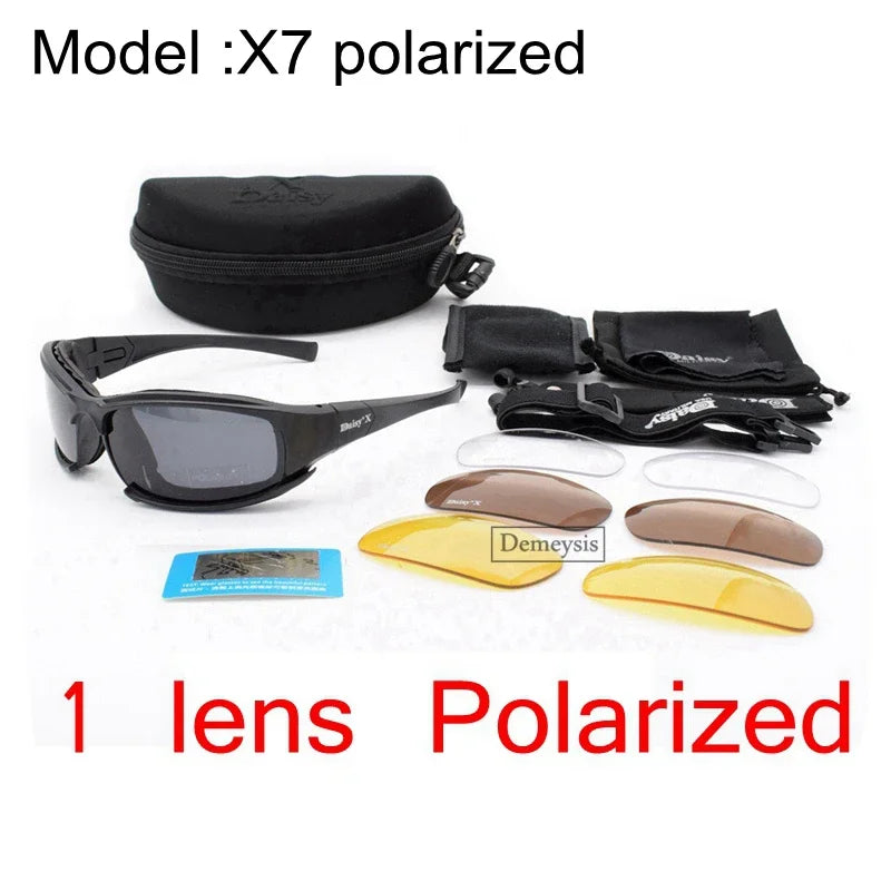 Tactical 4‑lens Polarized Sunglasses
