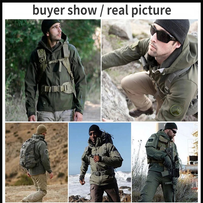Men's Tactical Softshell Tracksuit, Fleece Lined