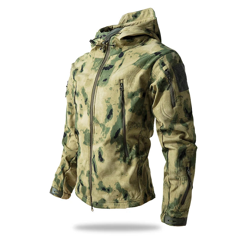 Men's Shark Skin Softshell Tactical Jacket Camo