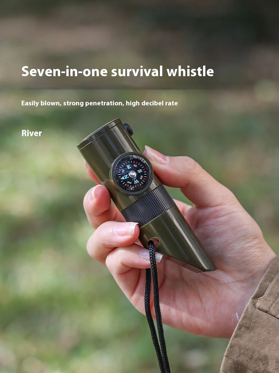 Emergency Whistle with LED Light & Compass