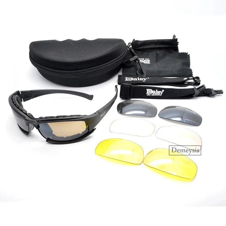 Tactical 4‑lens Polarized Sunglasses