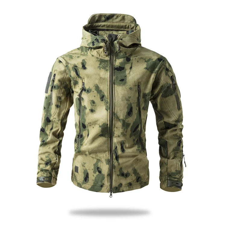Men's Shark Skin Softshell Tactical Jacket Camo