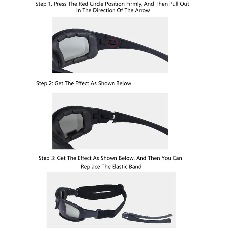 4 Lens Polarized Tactical Goggles