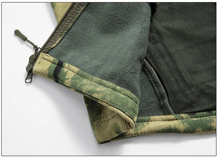 Men's Shark Skin Softshell Tactical Jacket Camo