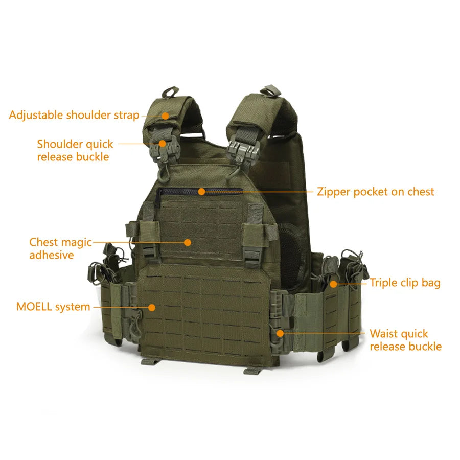 MOLLE Tactical Training Vest Waterproof quick-release