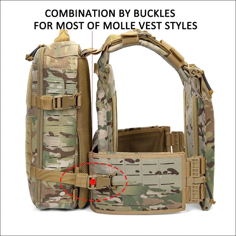 12l Tactical Nylon Backpack with MOLLE & Helmet Flap