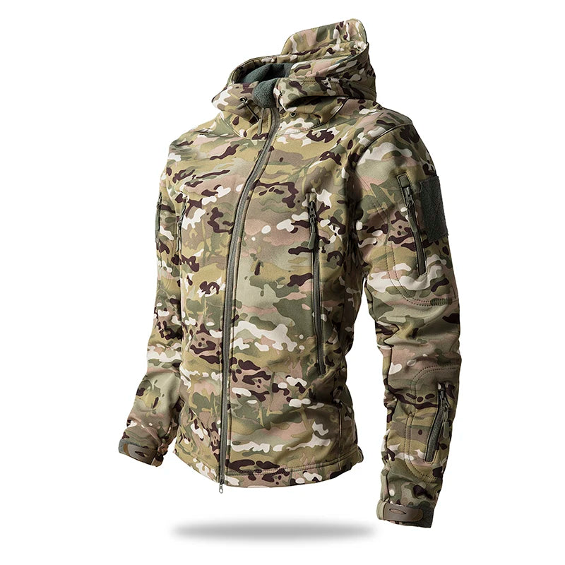 Men's Shark Skin Softshell Tactical Jacket Camo