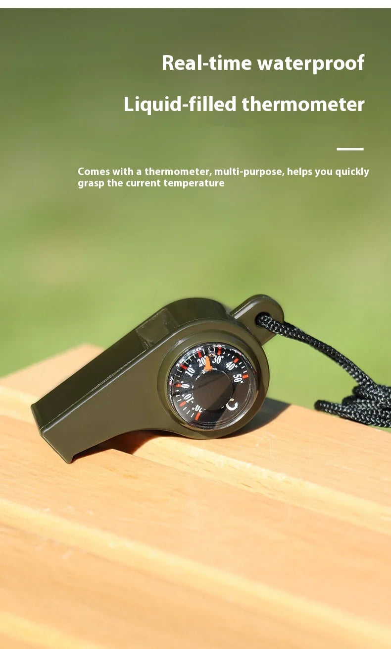 Emergency Whistle with LED Light & Compass