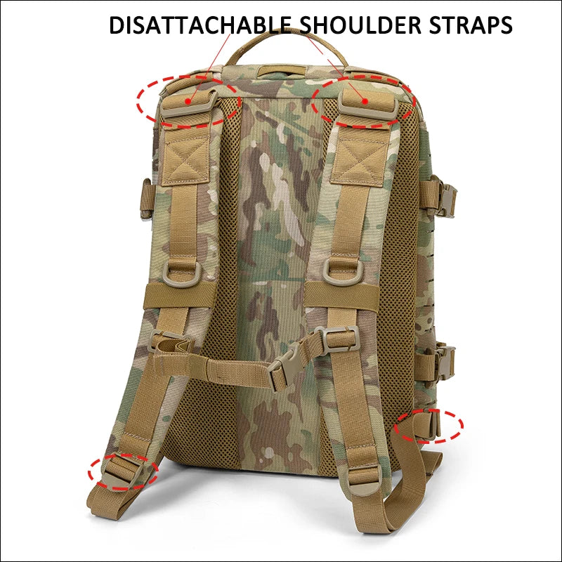 12l Tactical Nylon Backpack with MOLLE & Helmet Flap
