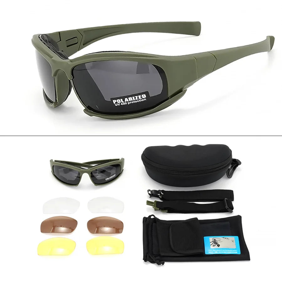 4 Lens Polarized Tactical Goggles