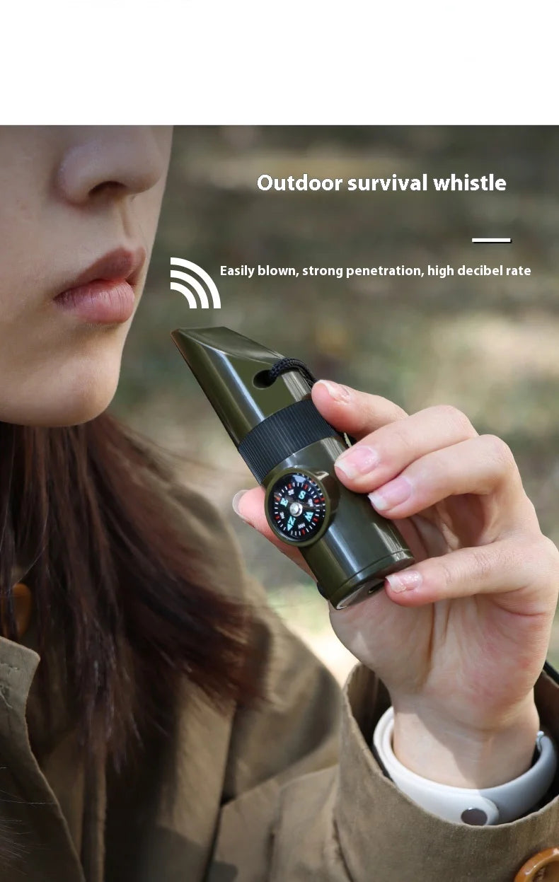 Emergency Whistle with LED Light & Compass