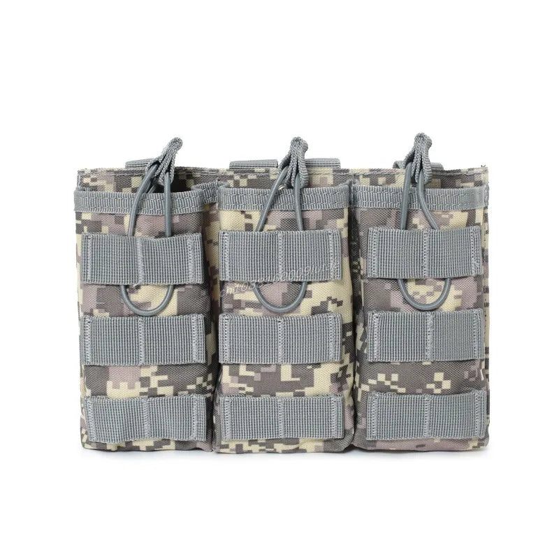MOLLE Triple 5.56 M4 Magazine Pouch Bungee Retention