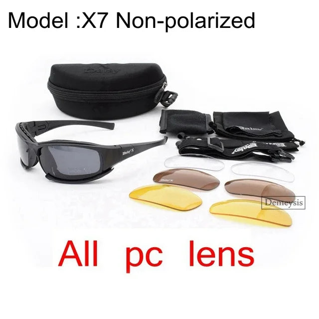Tactical 4‑lens Polarized Sunglasses
