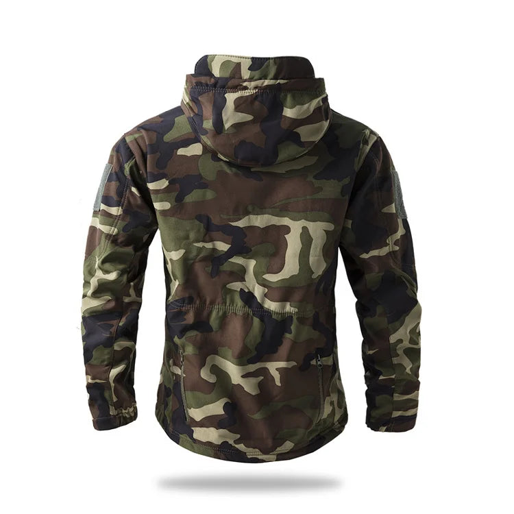 Men's Shark Skin Softshell Tactical Jacket Camo