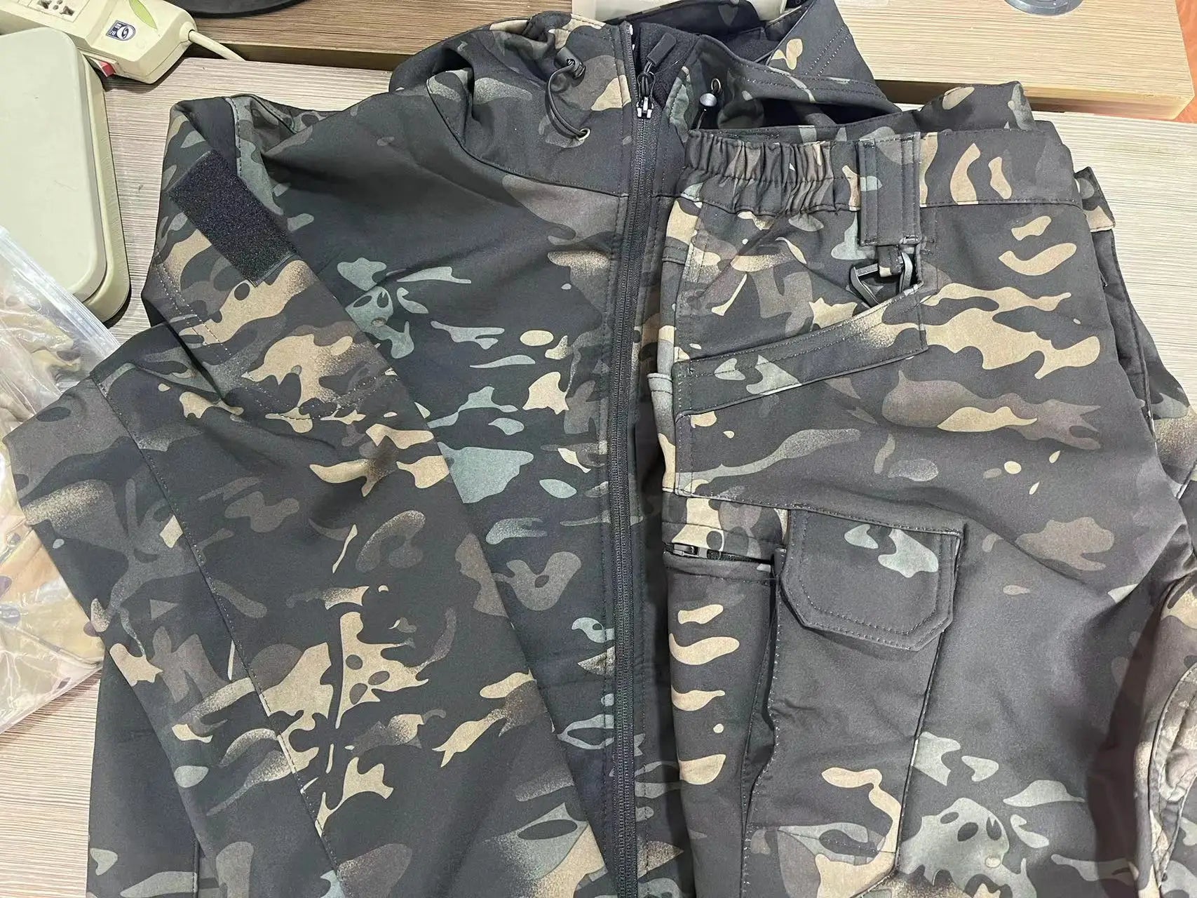 Men's Tactical Softshell Tracksuit, Fleece Lined