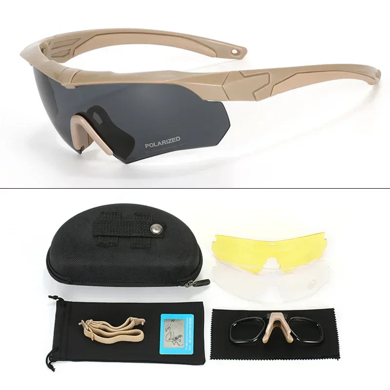 3 Lens Tactical Goggles Windproof Airsoft