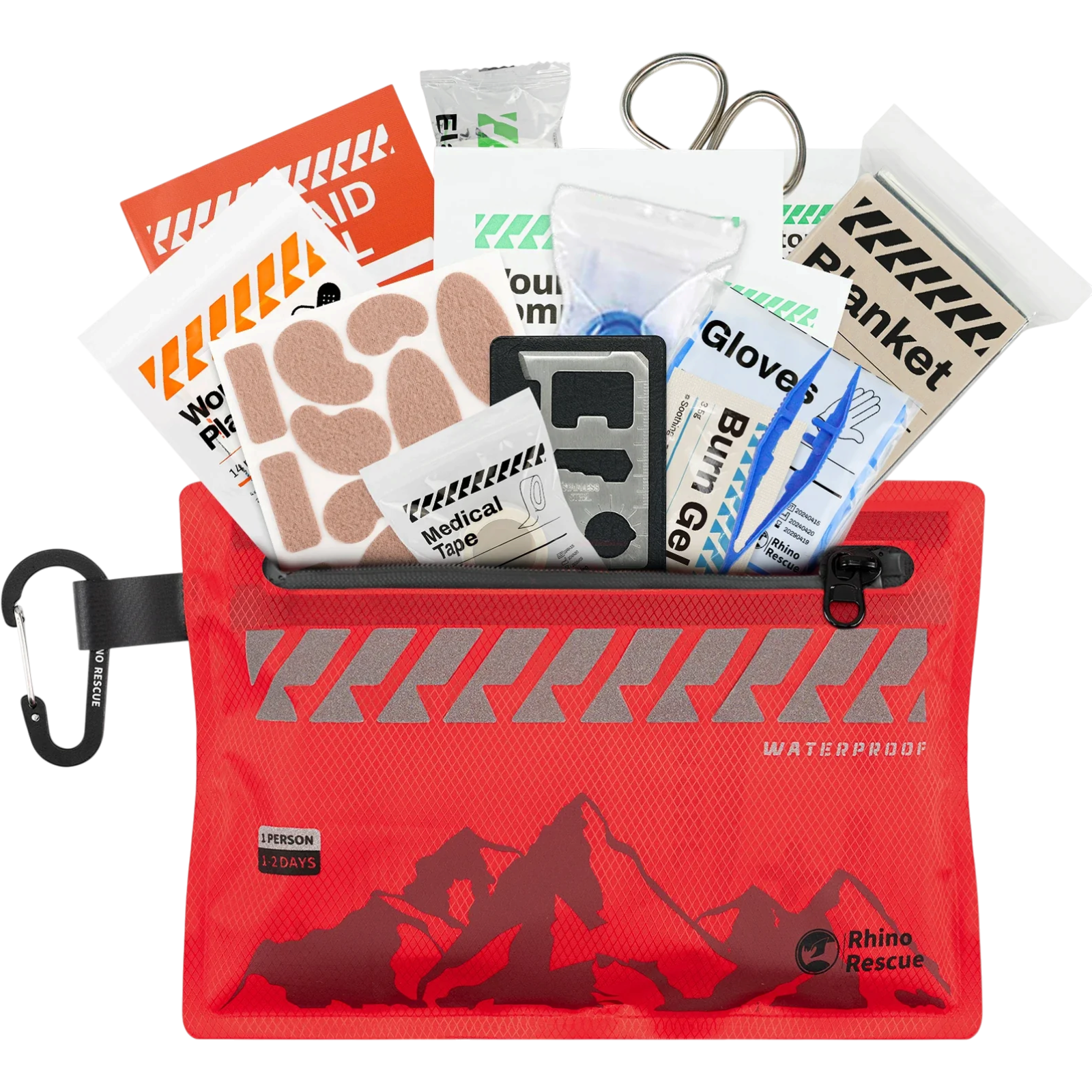 Rhino Rescue Small Waterproof First Aid Kit (107‑pc) | clean product image | shopify:0 | bg-removed:store:1600:shopify:0