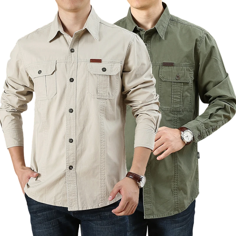 Men's Oversized Tactical Long-Sleeve Shirt | clean product image | shopify:9 | bg-removed:store:800:shopify:9