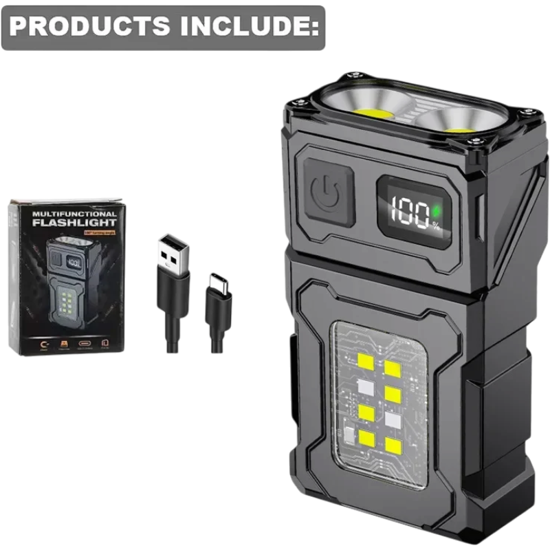 Mini USB-C Rechargeable COB Flashlight | clean product image | shopify:12 | bg-removed:store:800:shopify:12