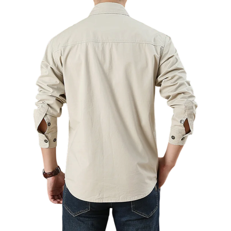 Men's Oversized Tactical Long-Sleeve Shirt | clean product image | shopify:18 | bg-removed:store:800:shopify:18