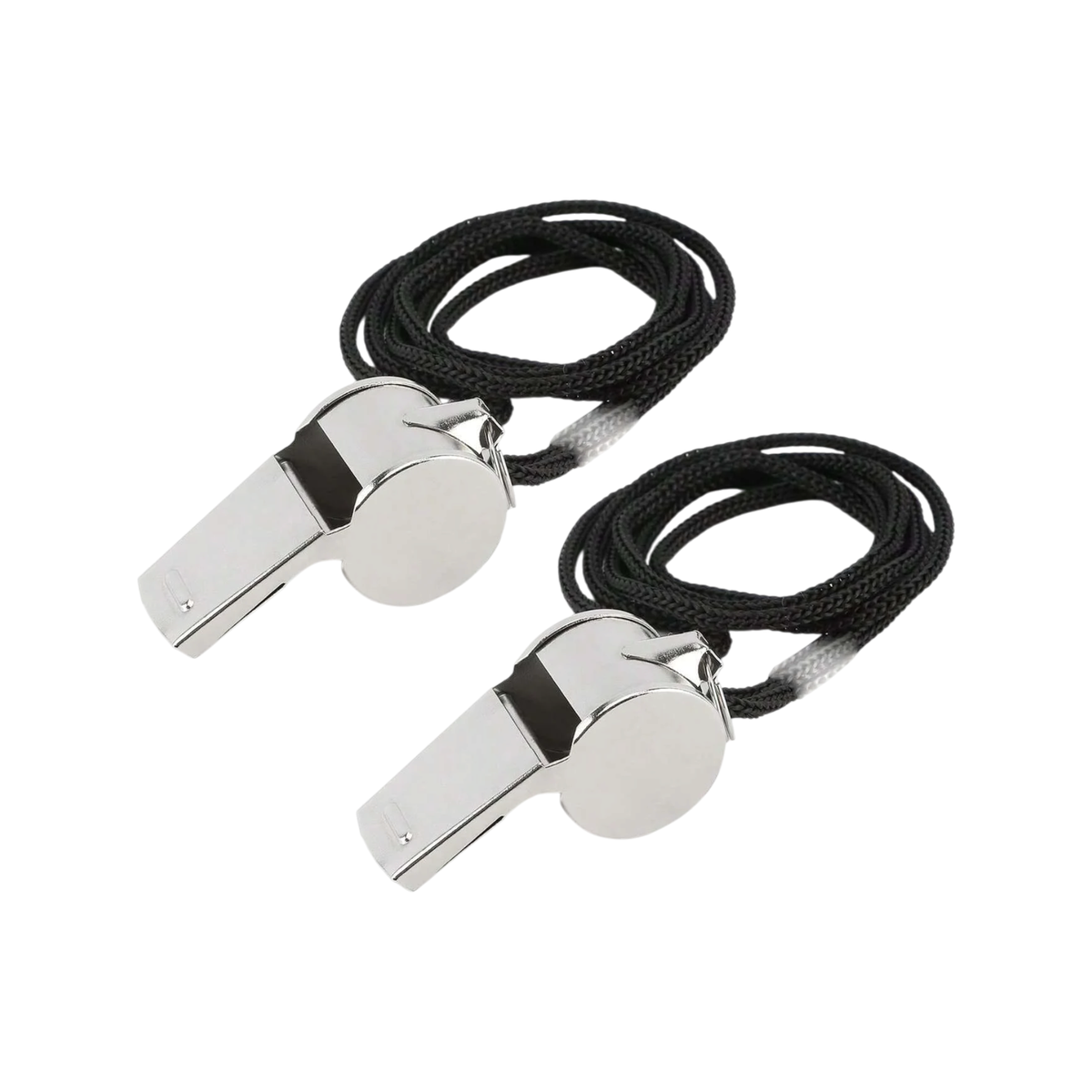 2-Pack Stainless Steel Sports Whistles with Lanyards | clean product image | shopify:6 | bg-removed:store:1200:shopify:6