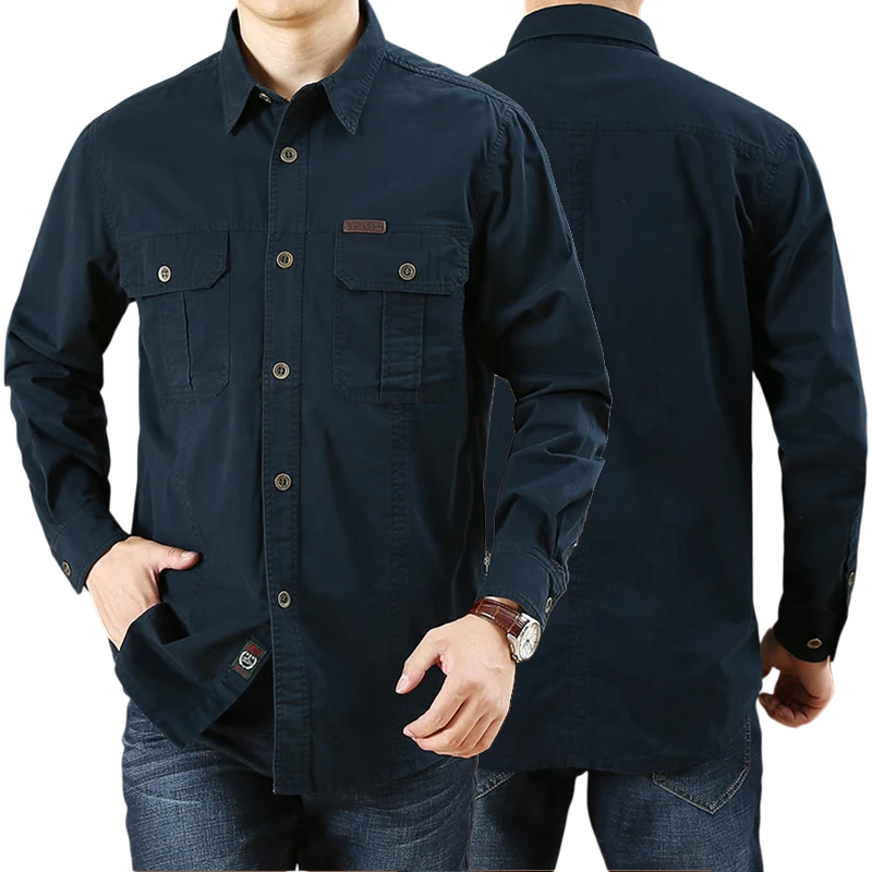 Men's Oversized Tactical Long-Sleeve Shirt | clean product image | shopify:8 | bg-removed:store:800:shopify:8