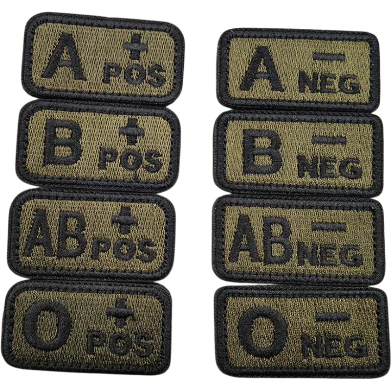 Blood Type Velcro Patch (A/B/AB/O) — 2.5×5 cm | clean product image | shopify:9 | bg-removed:store:800:shopify:9